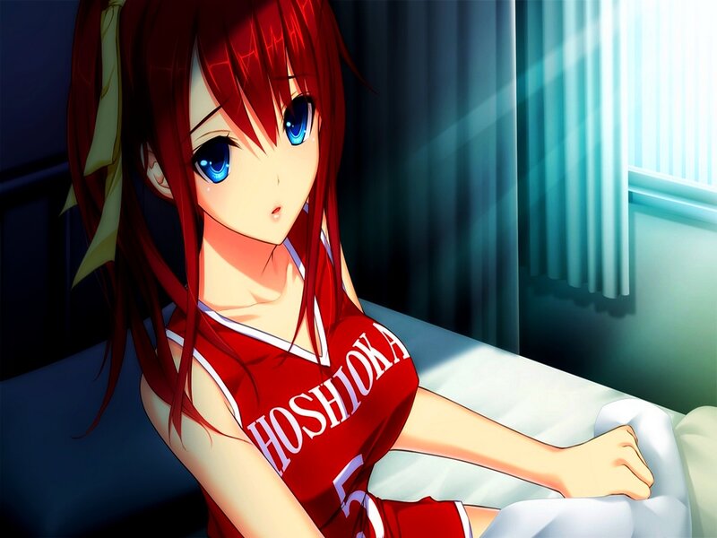 Red-haired Anime Girl — Red, Calm, Morning