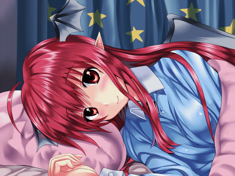 Red-haired Anime Girl — Red, Calm, Night