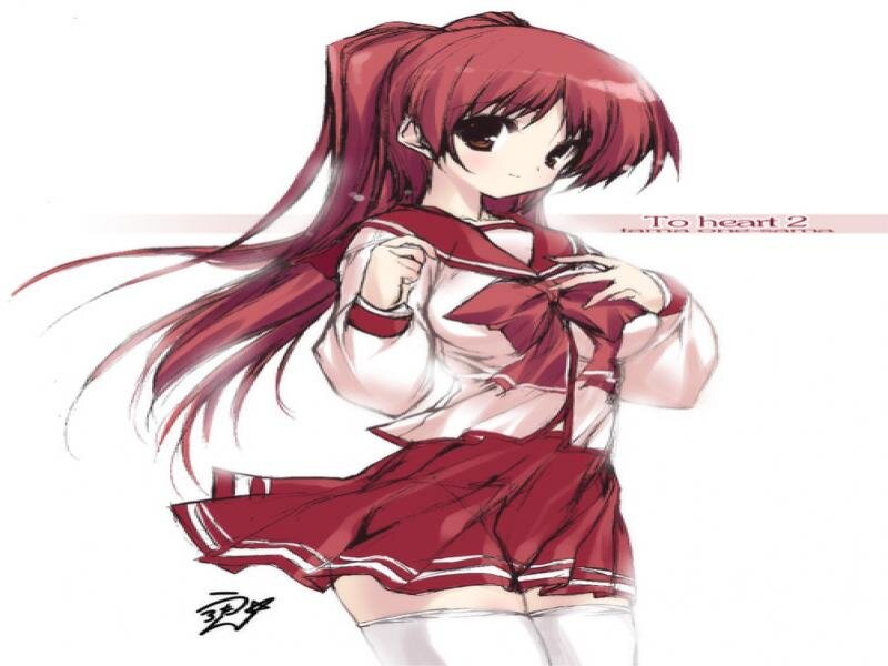 Red-haired Anime Girl — Red, Calm, School Uniform