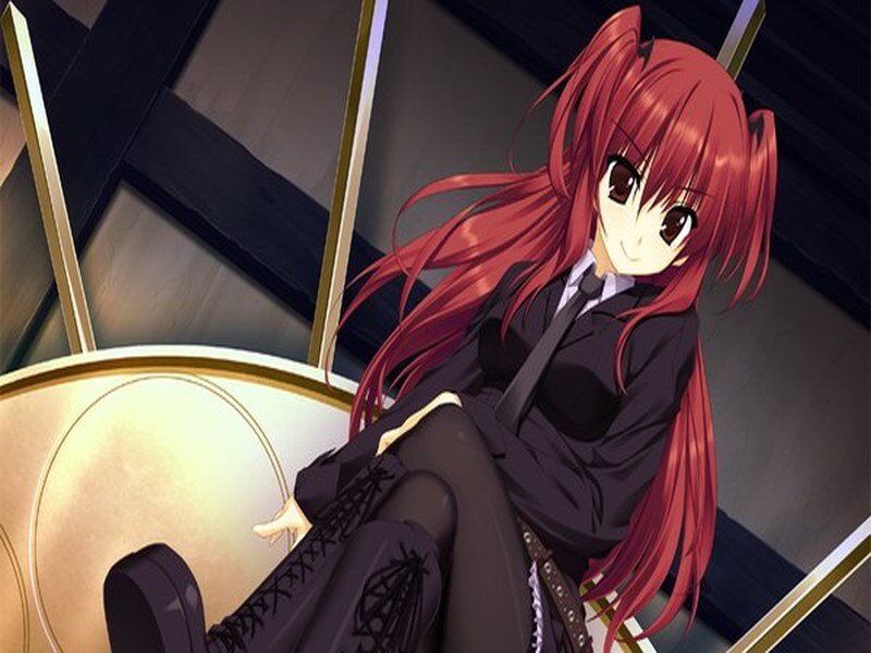 Red-haired Anime Girl — Red, Calm, Suit