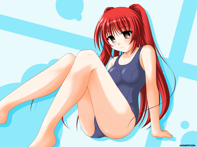Red-haired Anime Girl — Red, Calm, Swimsuit