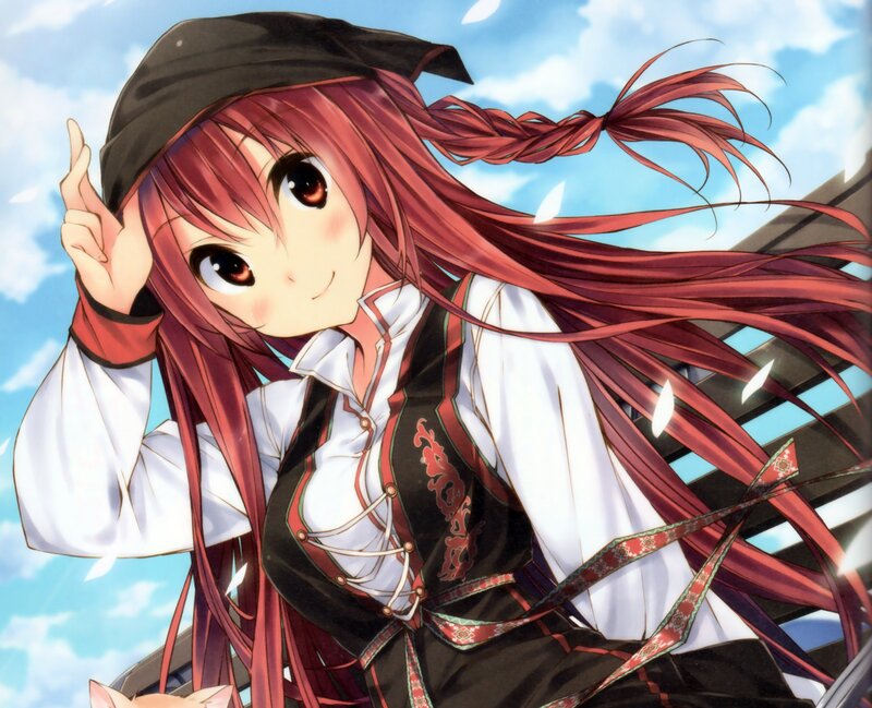 Red-haired Anime Girl — Red, Cheerful, Afternoon