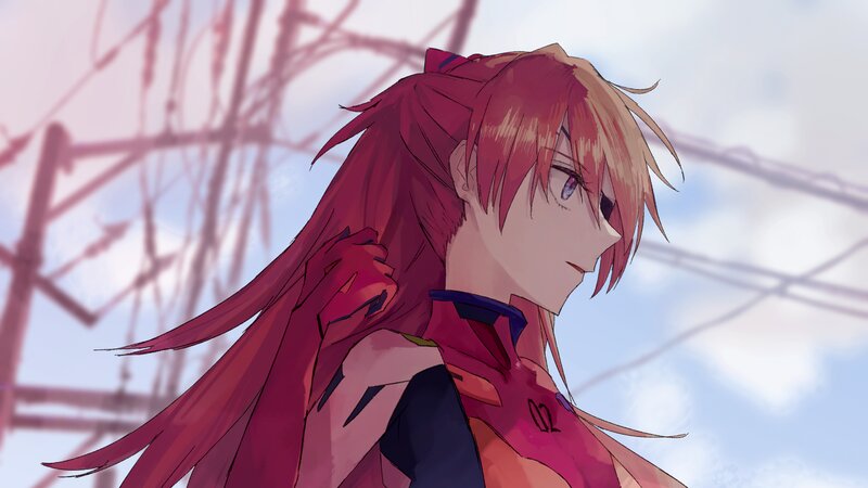 Red-haired Anime Girl — Red, Contemplative