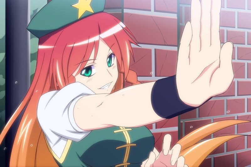 Red-haired Anime Girl — Red, Determined, Brick Wall