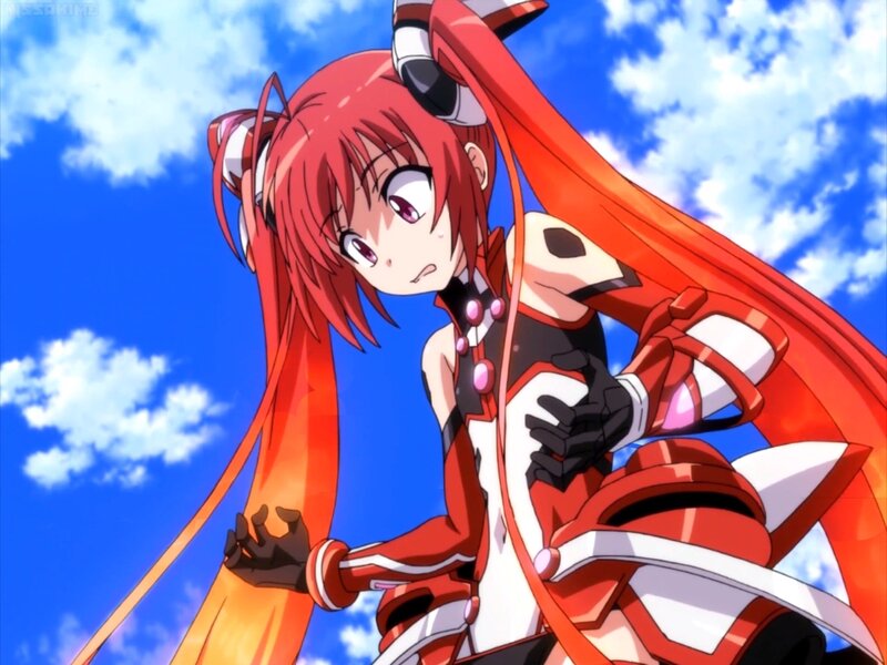 Red-haired Anime Girl — Red, Dramatic, Afternoon, Sky