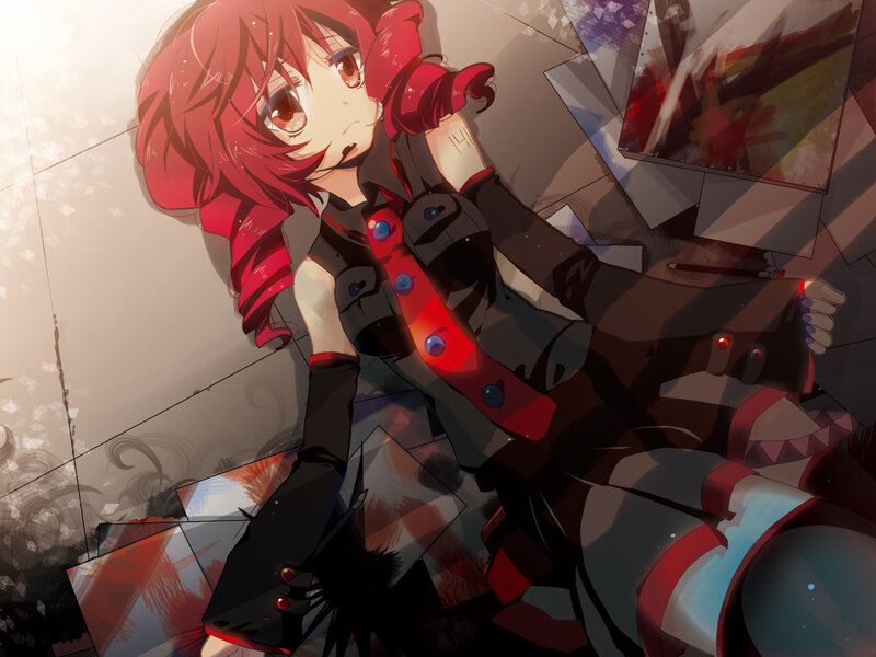 Red-haired Anime Girl — Red, Dramatic, Art Supplies