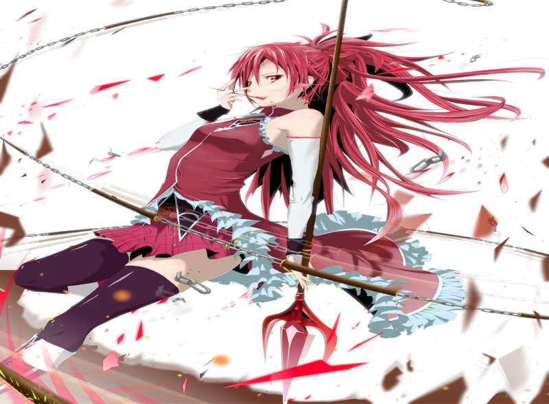 Red-haired Anime Girl — Red, Dramatic, Chains