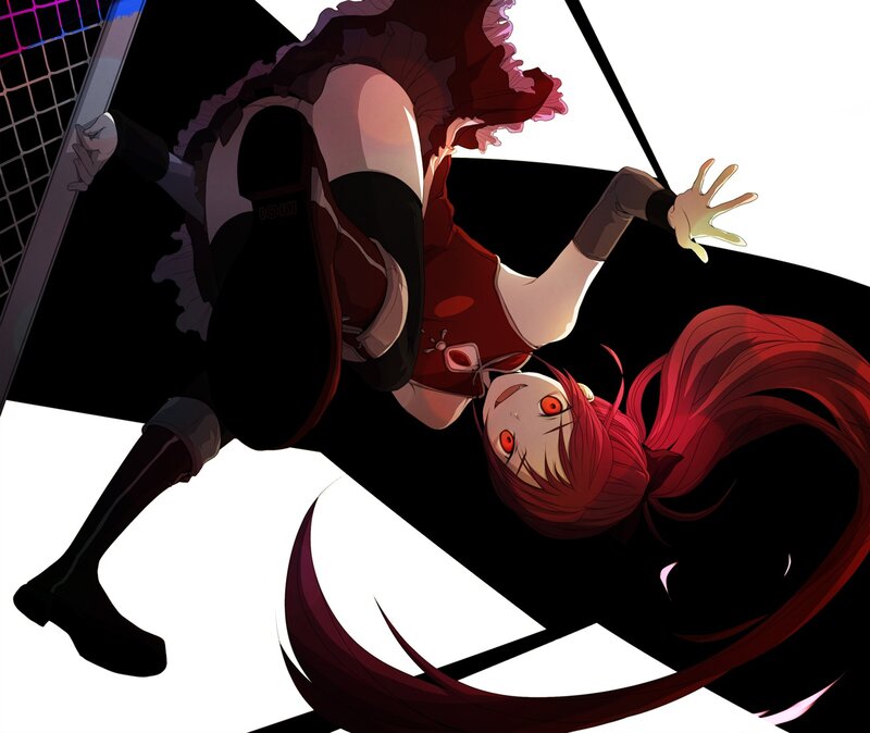 Red-haired Anime Girl — Red, Dramatic, Digital Art, Anime Character
