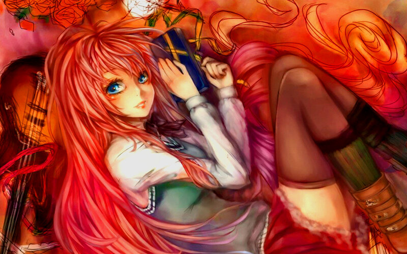 Red-haired Anime Girl — Red, Dramatic, Digital Art, Book