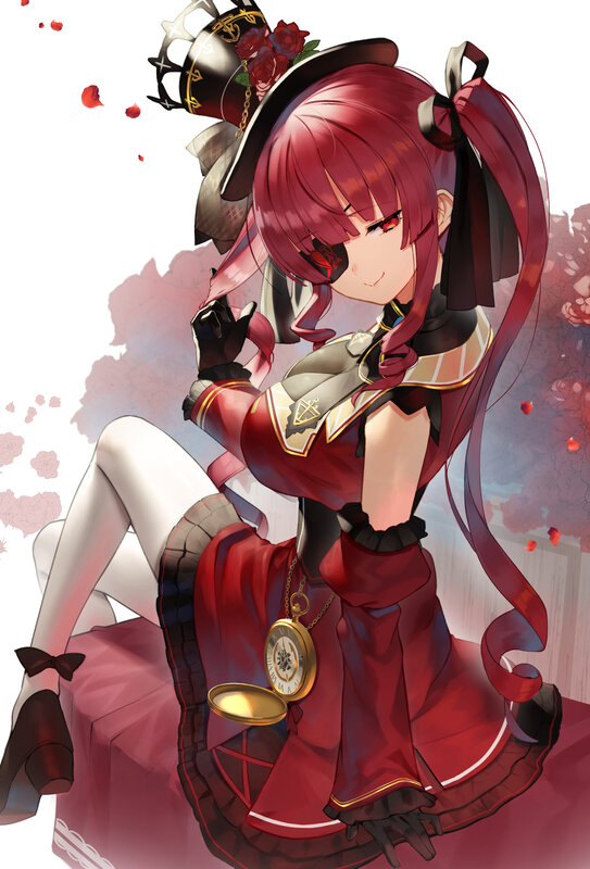 Red-haired Anime Girl — Red, Dramatic, Digital Art, Hat