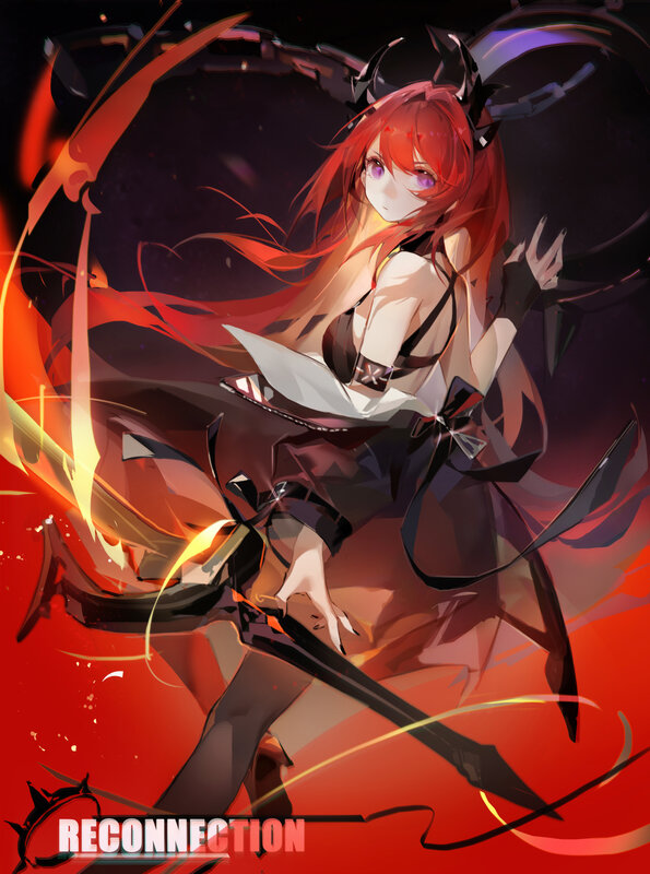 Red-haired Anime Girl — Red, Dramatic, Digital Art, Sword