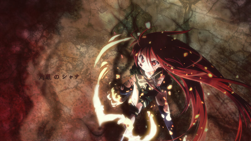 Red-haired Anime Girl — Red, Dramatic, Fire, Sword