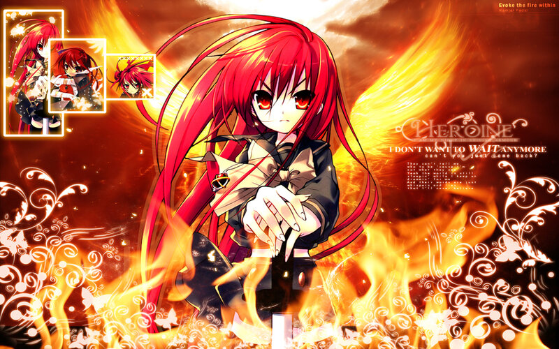 Red-haired Anime Girl — Red, Dramatic, Fire