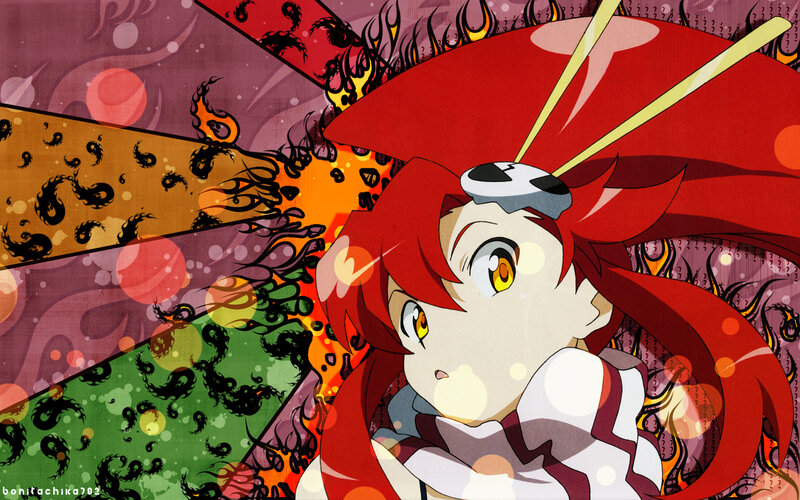 Red-haired Anime Girl — Red, Dramatic, Flames, Chopsticks