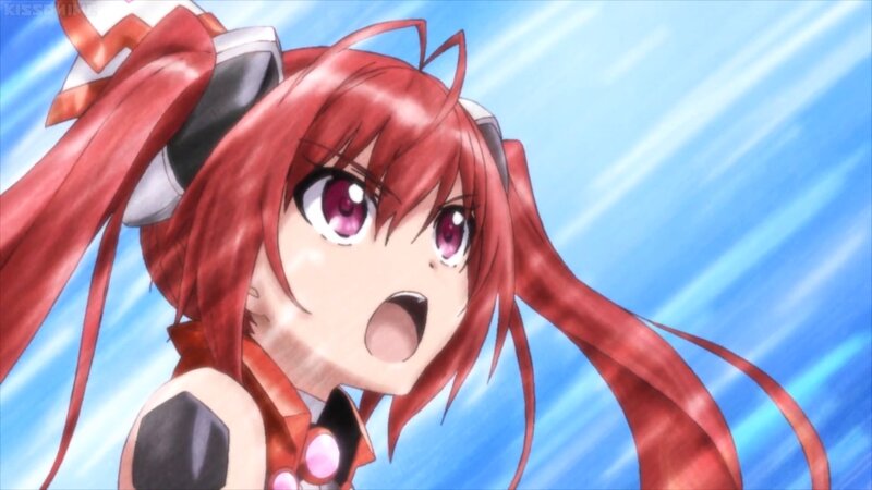 Red-haired Anime Girl — Red, Dramatic, Long Hair, Pink Eyes