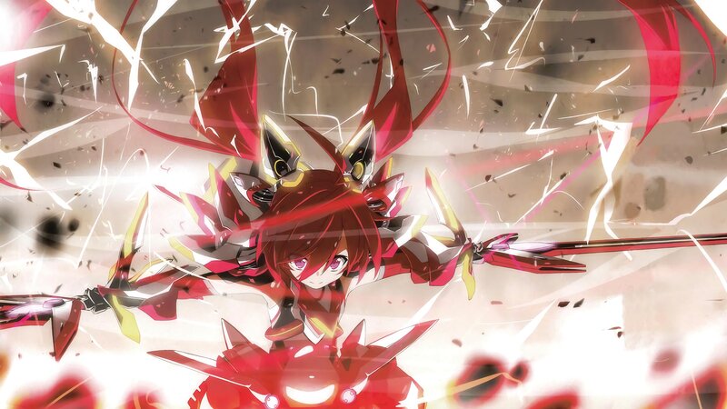 Red-haired Anime Girl — Red, Dramatic, Mecha Armor
