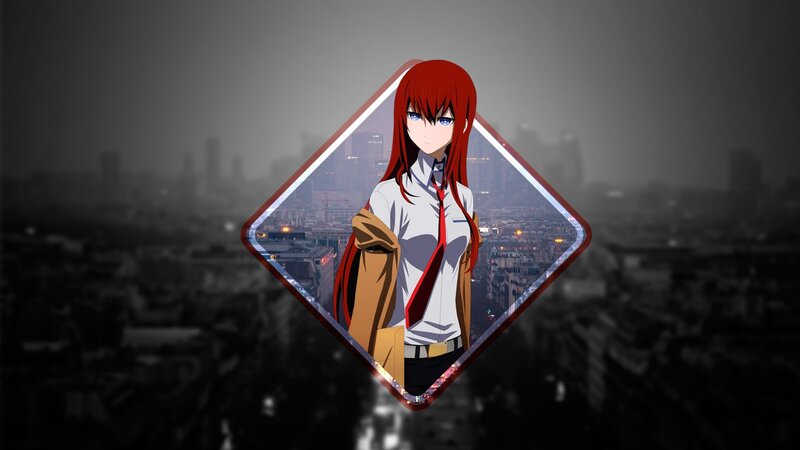 Red-haired Anime Girl — Red, Dramatic, Night, Cityscape