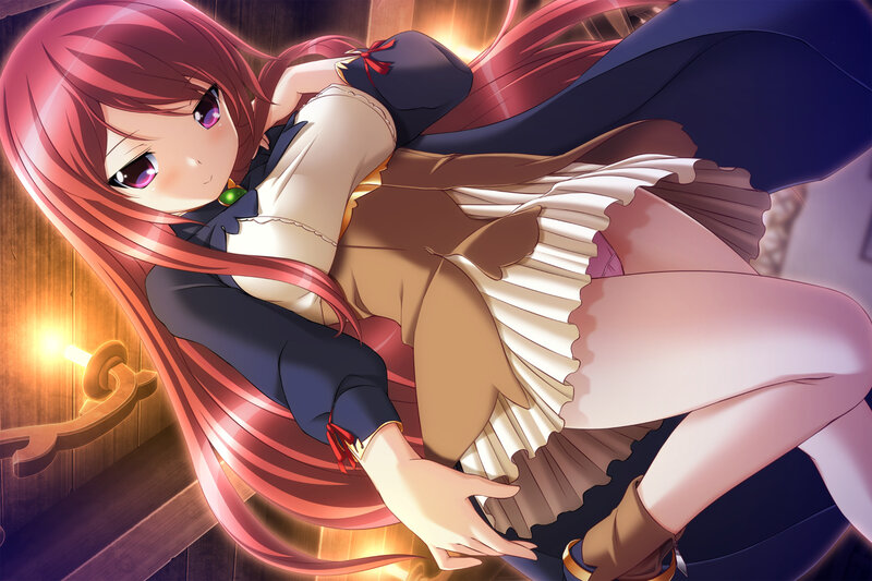 Red-haired Anime Girl — Red, Dramatic, Night, Dress