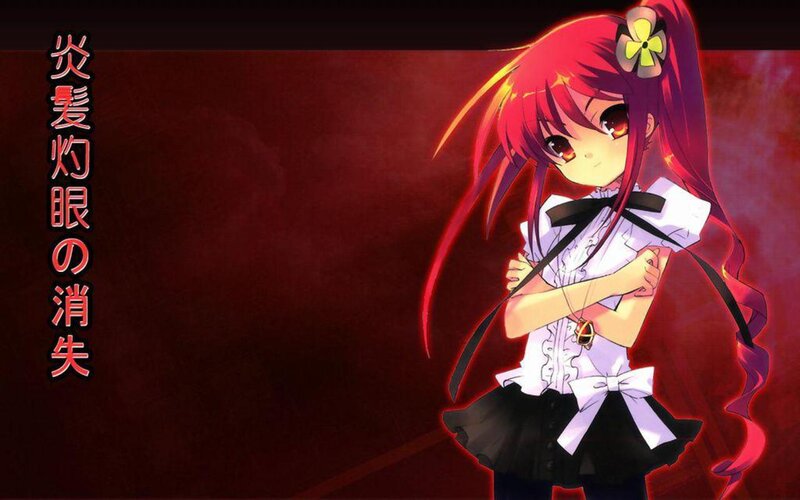 Red-haired Anime Girl — Red, Dramatic, School Uniform, Flower Hair Clip