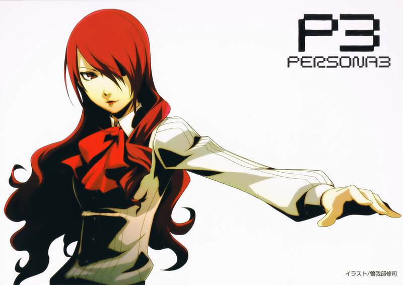 Red-haired Anime Girl — Red, Dramatic, School Uniform, Text Logo