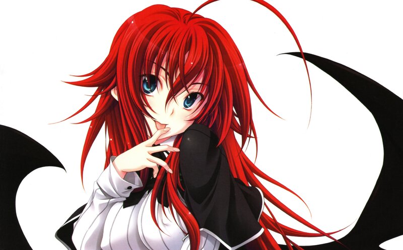 Red-haired Anime Girl — Red, Dramatic, School Uniform, Wings