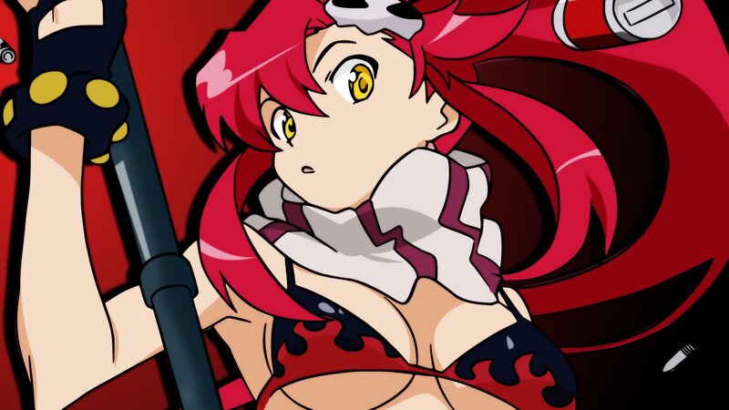 Red-haired Anime Girl — Red, Dramatic, Spear, Gloves