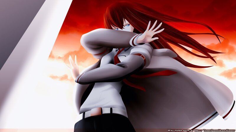 Red-haired Anime Girl — Red, Dramatic, Sunset, Long Hair