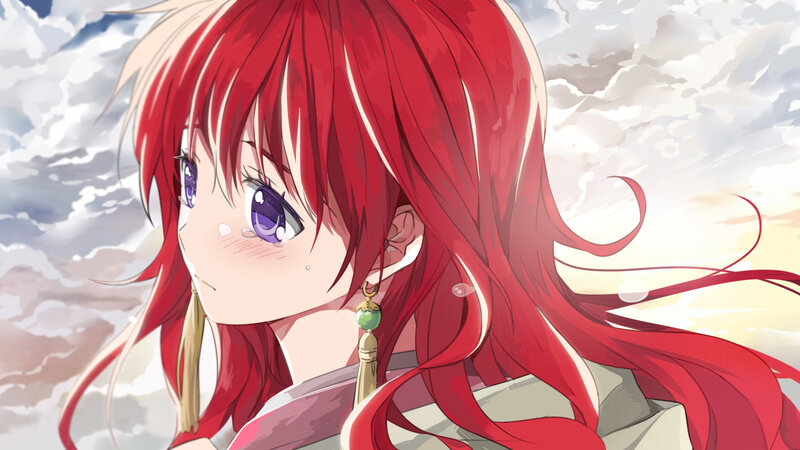 Red-haired Anime Girl — Red, Dramatic, Sunset, Tear