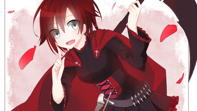 Red-haired Anime Girl — Red, Dramatic, Sword, Cape