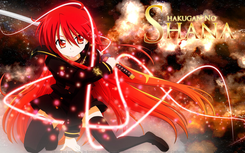 Red-haired Anime Girl — Red, Dramatic, Sword, Space