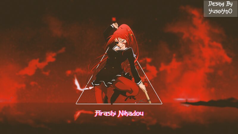 Red-haired Anime Girl — Red, Dramatic, Sword, Triangle