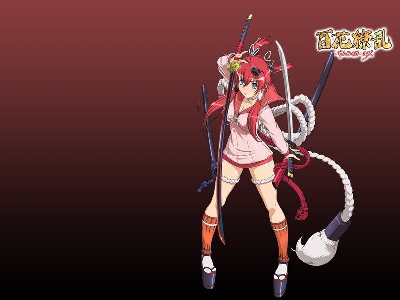 Red-haired Anime Girl — Red, Dramatic, Swords