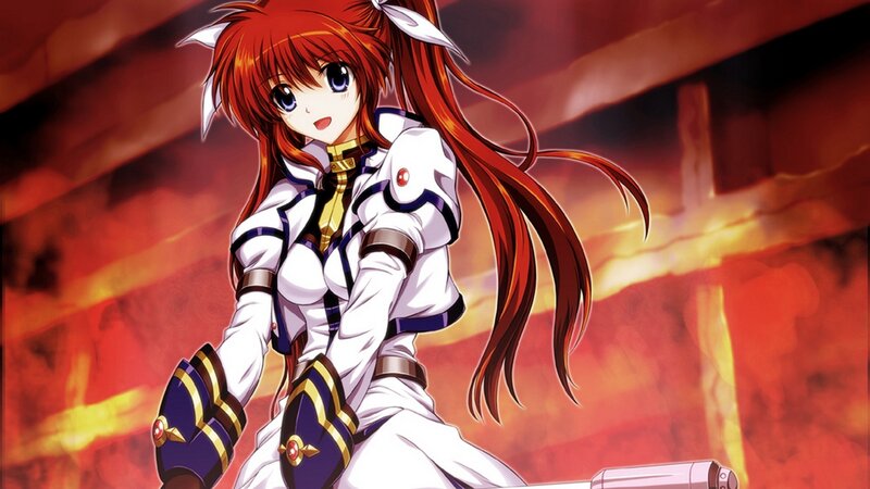 Red-haired Anime Girl — Red, Dramatic, White Uniform