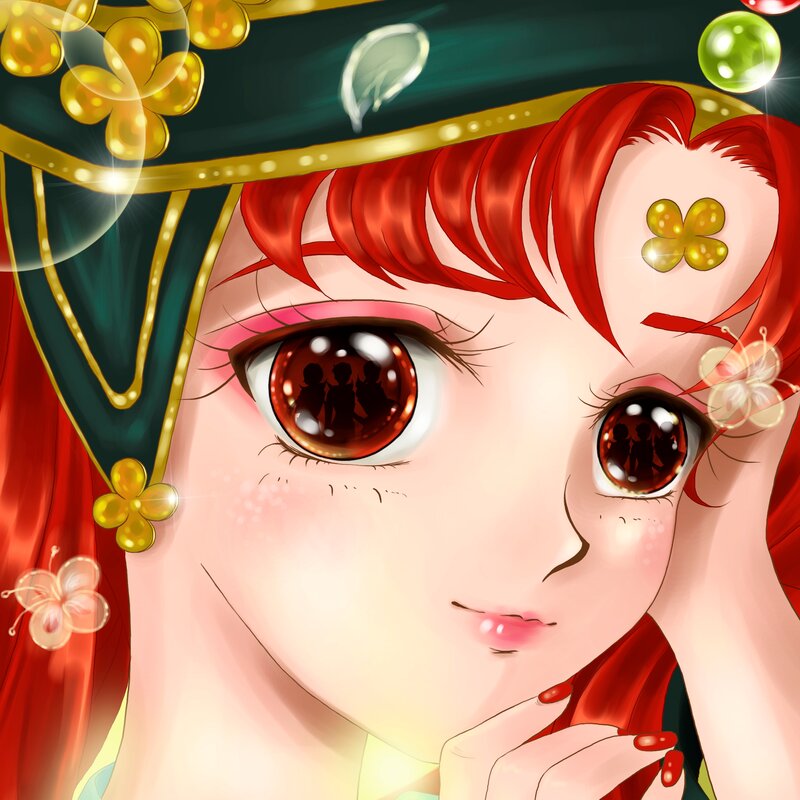 Red-haired Anime Girl — Red, Dreamy, Hat