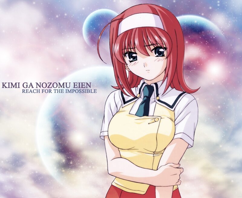 Red-haired Anime Girl — Red, Dreamy, Space, Planets