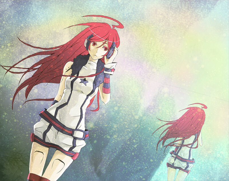 Red-haired Anime Girl — Red, Dreamy