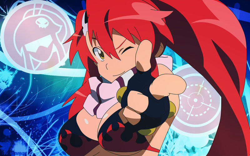 Red-haired Anime Girl — Red, Dynamic, Anime Character, Energy Effects
