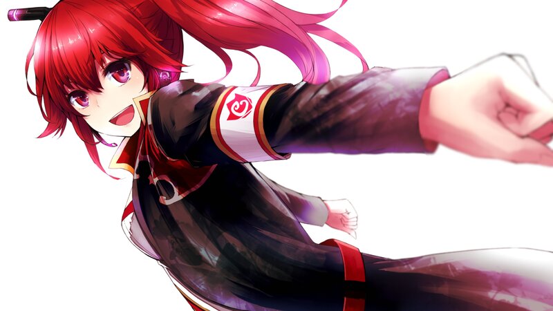Red-haired Anime Girl — Red, Dynamic, Digital Art