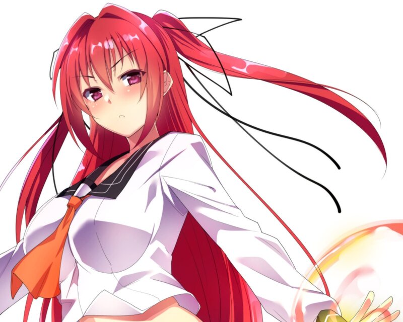 Red-haired Anime Girl — Red, Dynamic, School Uniform