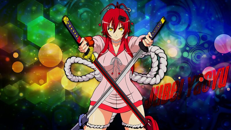 Red-haired Anime Girl — Red, Dynamic, Swords