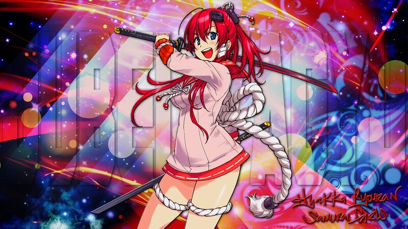 Red-haired Anime Girl — Red, Energetic, Sword