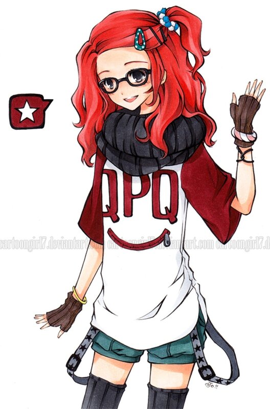 Red-haired Anime Girl — Red, Friendly