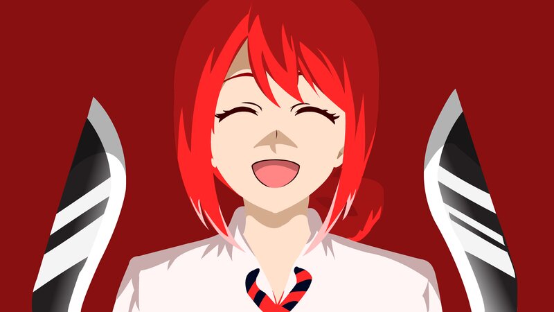Red-haired Anime Girl — Red, Joyful