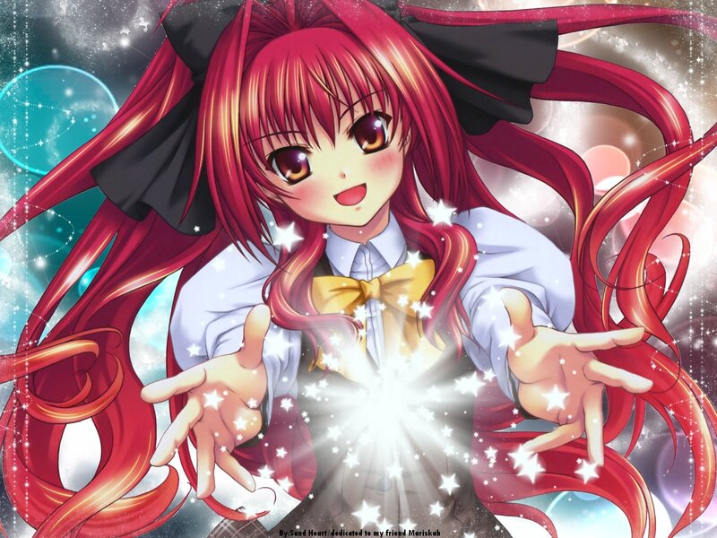 Red-haired Anime Girl — Red, Magical, Cheerful