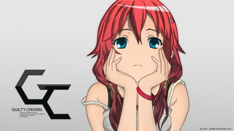 Red-haired Anime Girl — Red, Neutral, Hands on Face