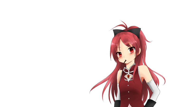 Red-haired Anime Girl — Red, Neutral, Long Hair, Black Bow