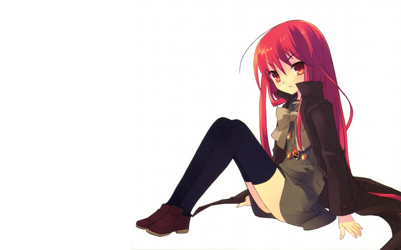 Red-haired Anime Girl — Red, Neutral, Long Hair, School Uniform