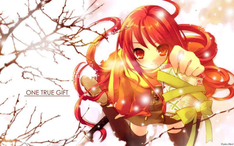 Red-haired Anime Girl — Red, Peaceful