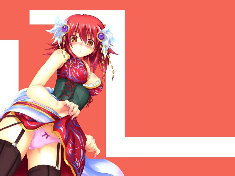 Red-haired Anime Girl — Red, Playful, Feathered Hair Accessories