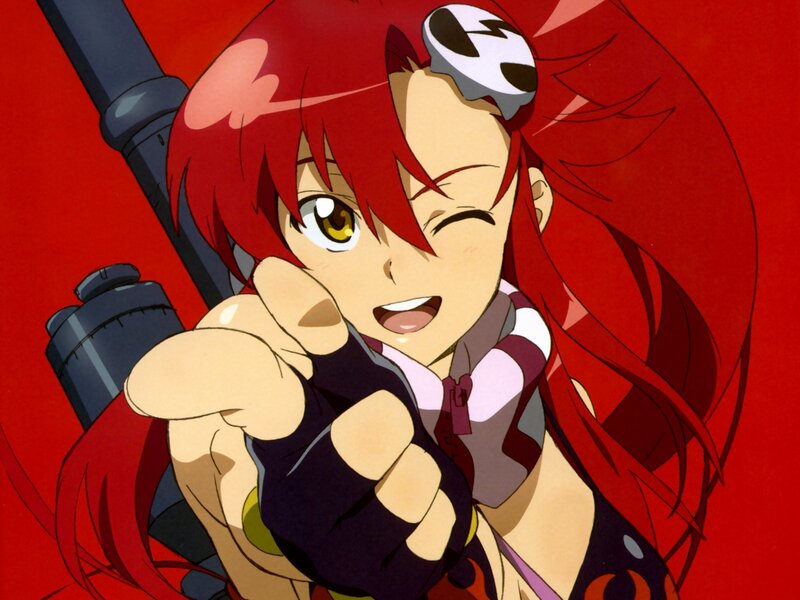 Red-haired Anime Girl — Red, Playful, Gun